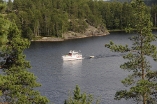 Boot auf finnischem See unterwegs
